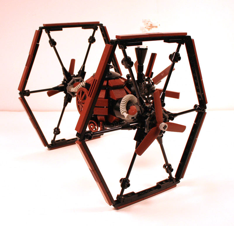Illustration for article titled Steampunk LEGO TIE Fighter Beats the Crap Out of X-Wing, Shows Amazing Vision of Star Wars Universe